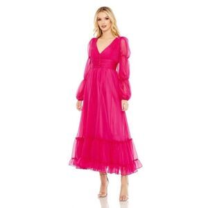 NWT Mac Duggal Virago Sleeve Ruched Bodice Dress - size 14
